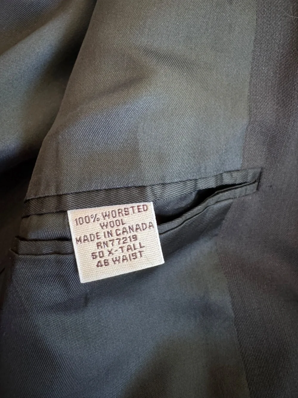 Pronto Uomo 100% Worsted Wool Black Suit Jacket Blazer 50T